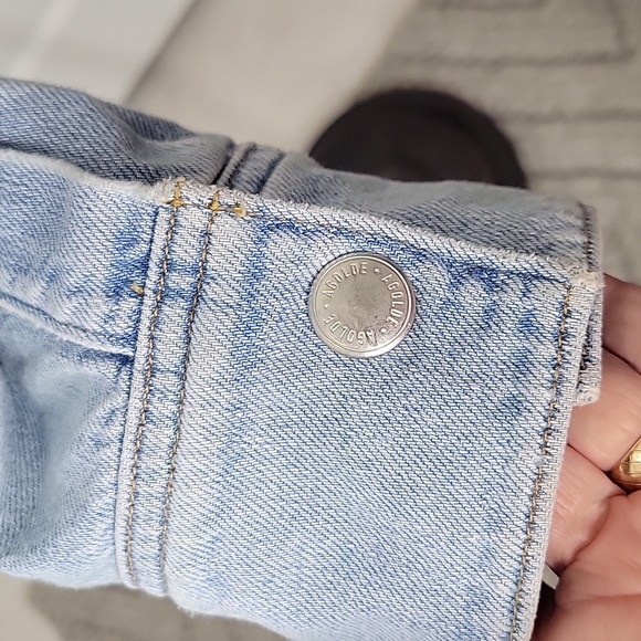 Agolde Raw Hem Light Washed Denim Jacket SIze Small - Picture 7 of 12